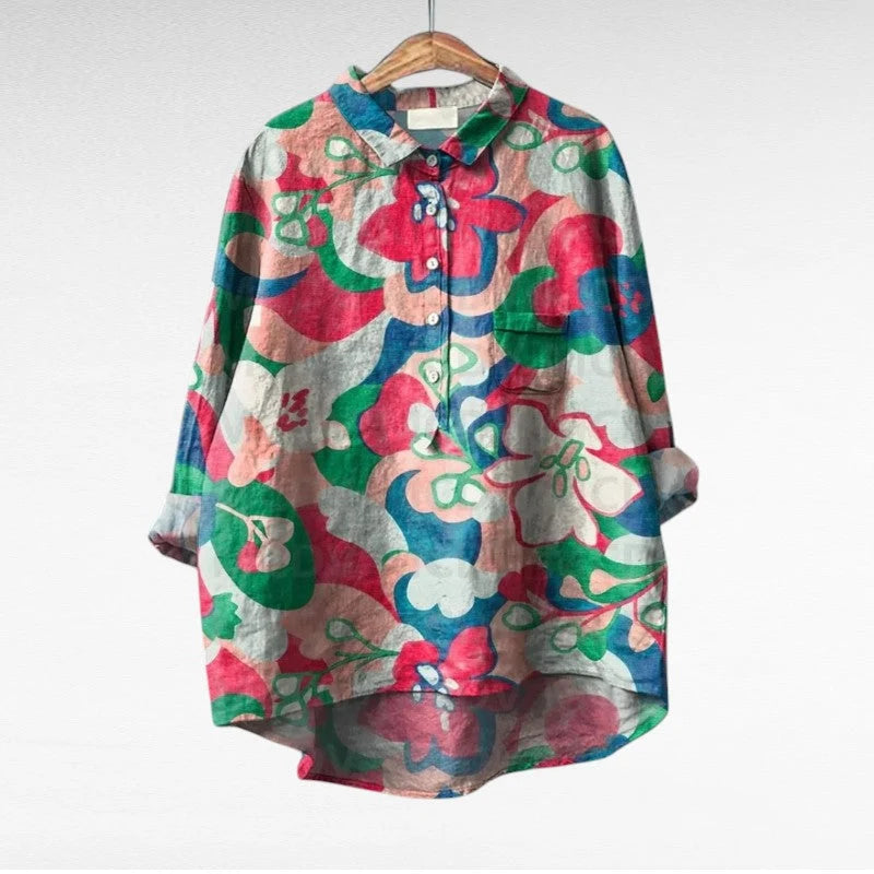 Colleen | Women's Multicolor Long Sleeve Blouse 7