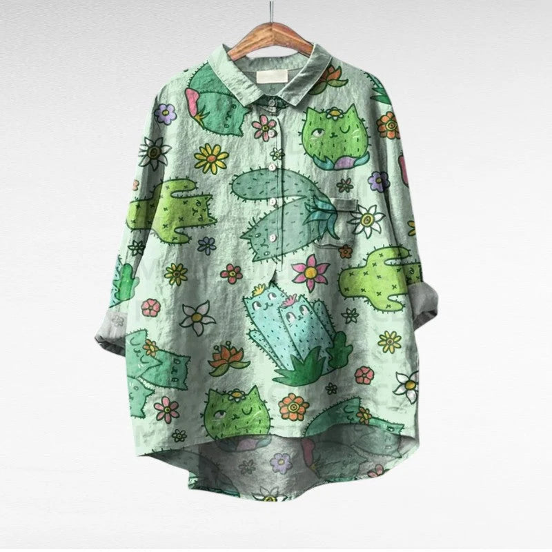 Colleen | Women's Multicolor Long Sleeve Blouse 8
