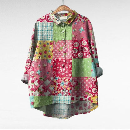 Colleen | Women's Multicolor Long Sleeve Blouse 9