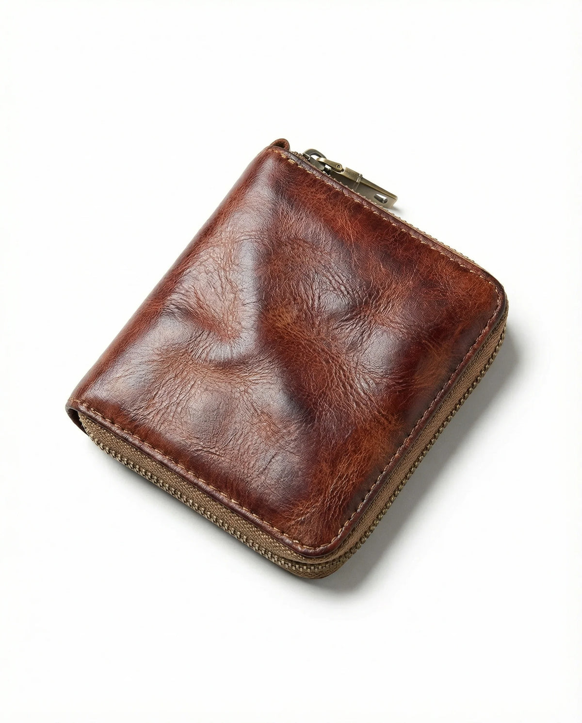 Compact Cowhide Leather Zip Wallet | Everyday Essentials 10