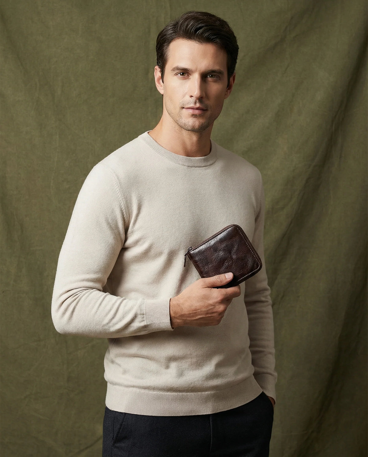 Compact Cowhide Leather Zip Wallet | Everyday Essentials 4