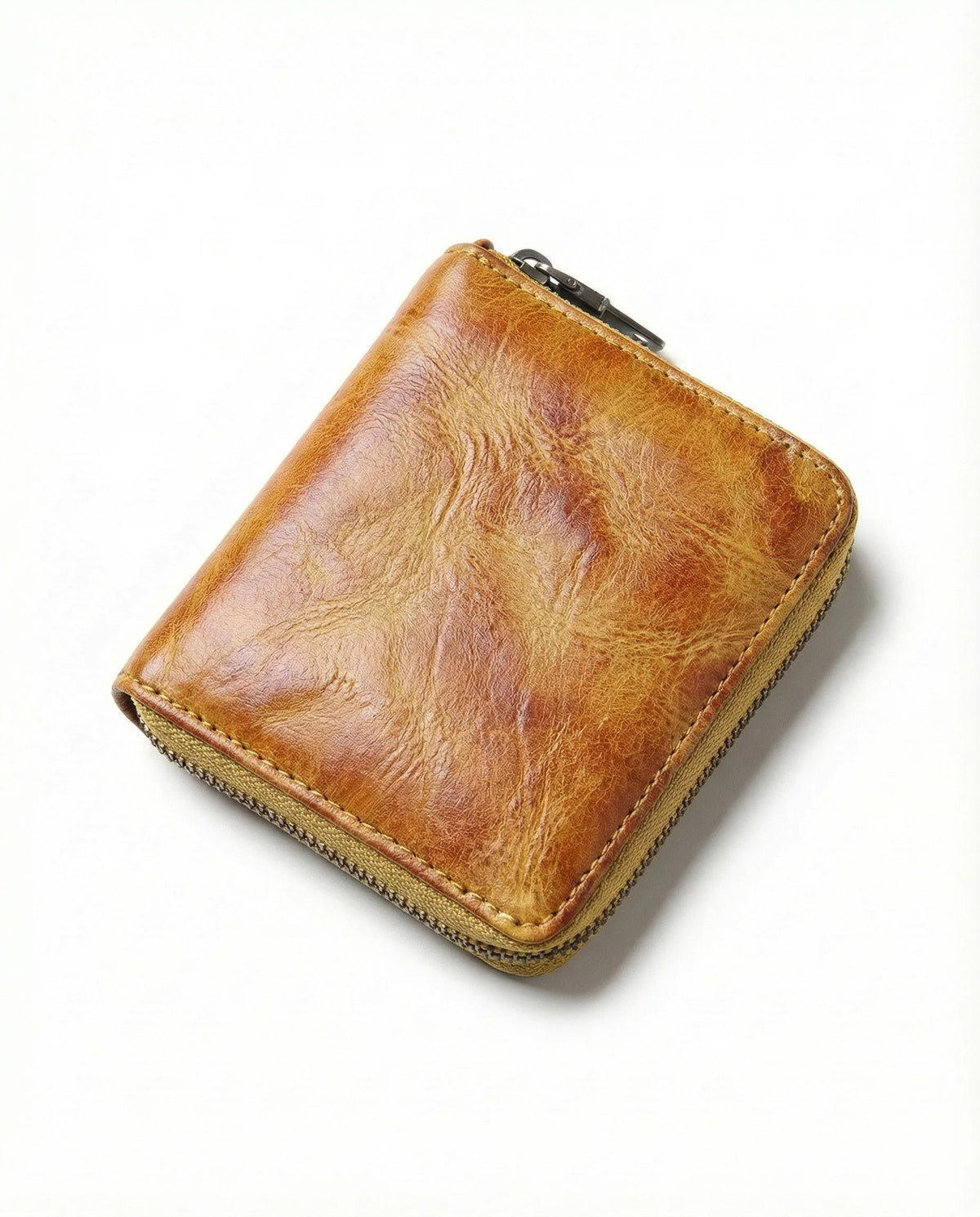 Compact Cowhide Leather Zip Wallet | Everyday Essentials 9