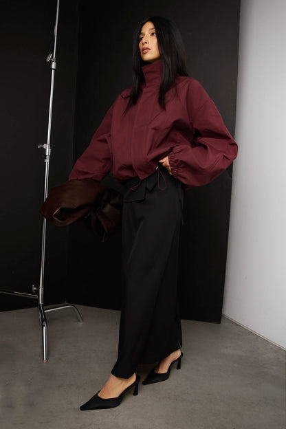 Cropped Drawstring Jacket | Lightweight Cotton Blend Outerwear 2