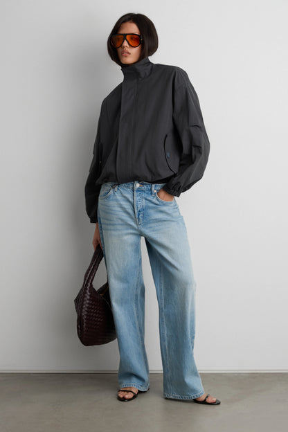 Cropped Drawstring Jacket | Lightweight Cotton Blend Outerwear 5