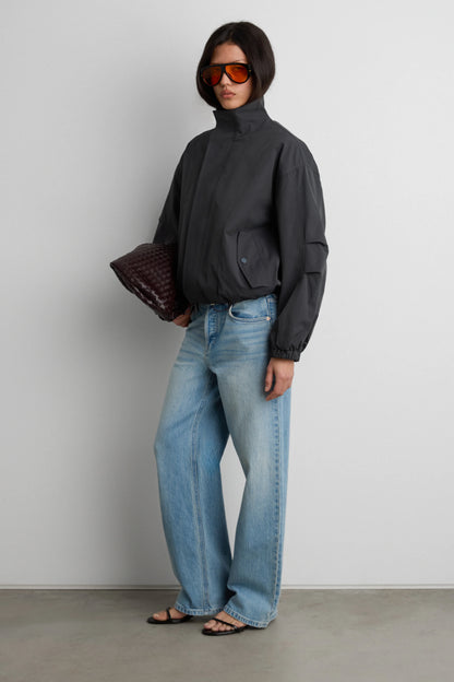 Cropped Drawstring Jacket | Lightweight Cotton Blend Outerwear 7