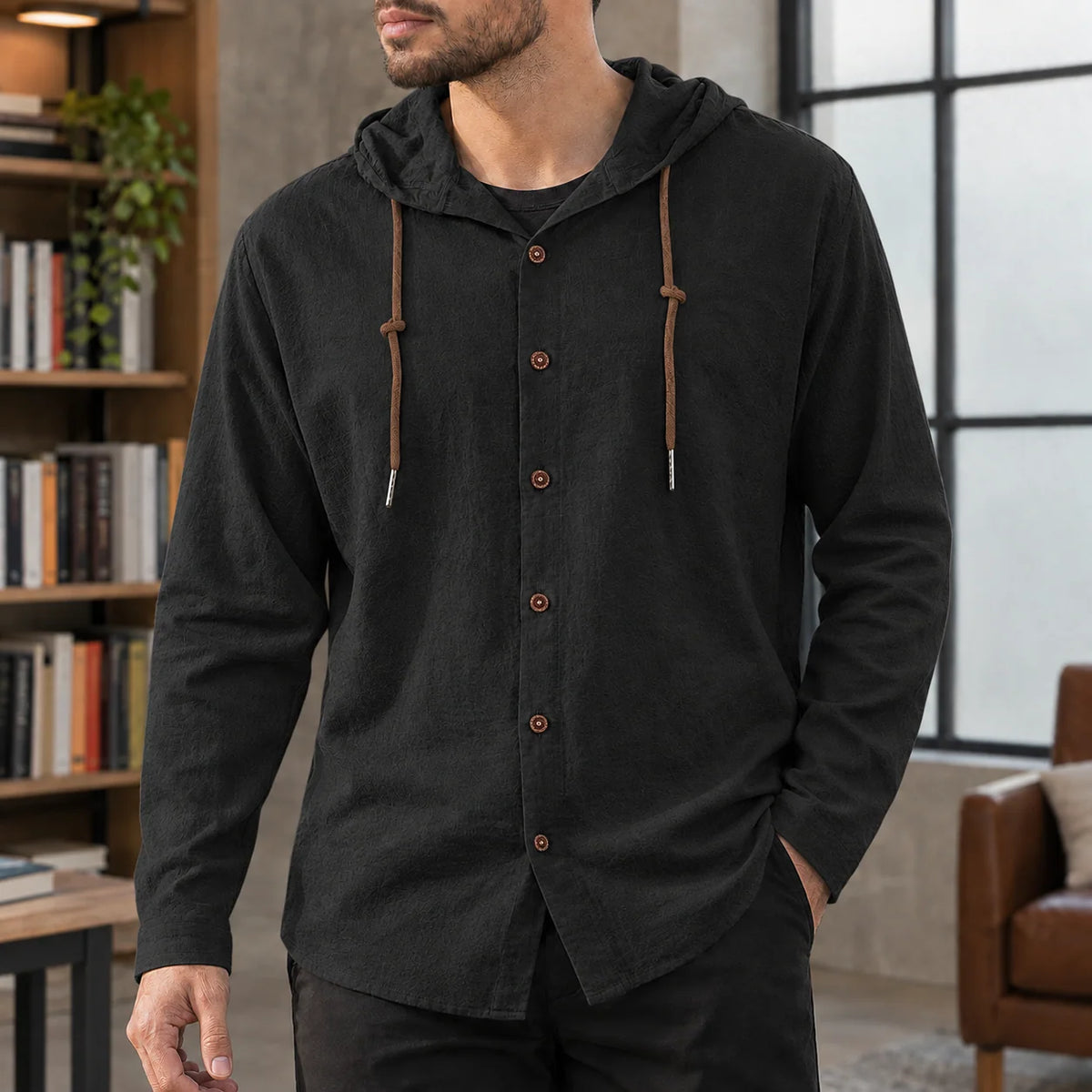 Dorian | Men's Cotton-Blend Hoodie with Adjustable Hood 2