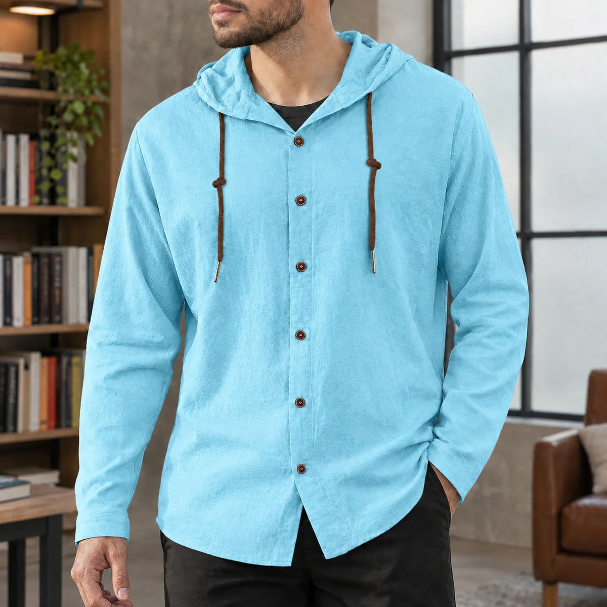 Dorian | Men's Cotton-Blend Hoodie with Adjustable Hood 4