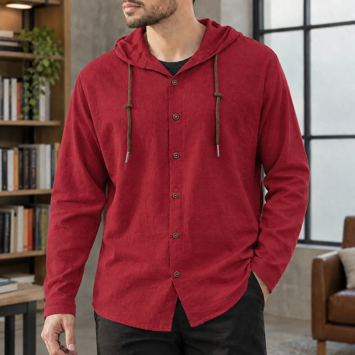 Dorian | Men's Cotton-Blend Hoodie with Adjustable Hood 5