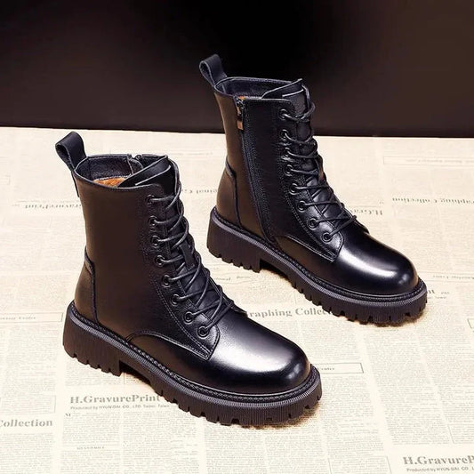 Drune | Women's High Top Faux Leather Boots Black 0