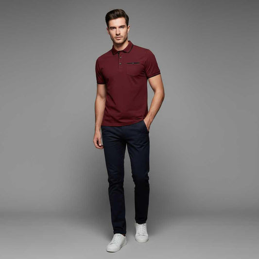 Elegant Men's Polo Shirt | Classic Fit Casual Wear