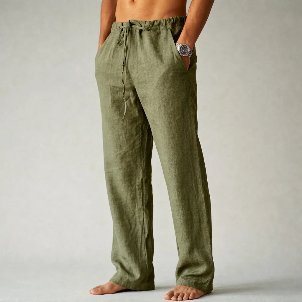 Eligio | Men's Linen Trousers Lightweight Breathable Natural 1
