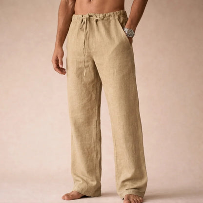 Eligio | Men's Linen Trousers Lightweight Breathable Natural 2