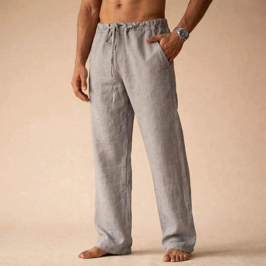Eligio | Men's Linen Trousers Lightweight Breathable Natural 4