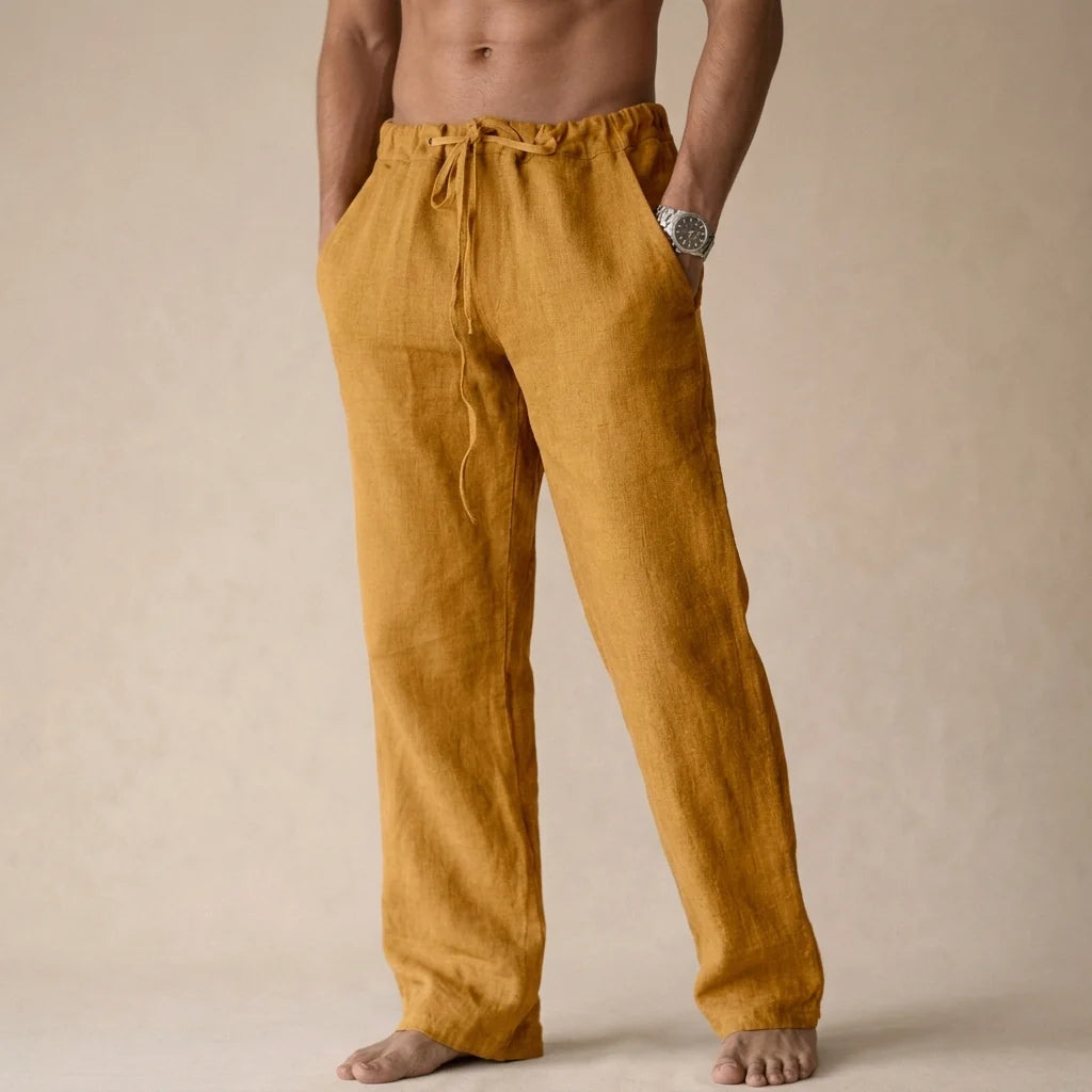 Eligio | Men's Linen Trousers Lightweight Breathable Natural 6