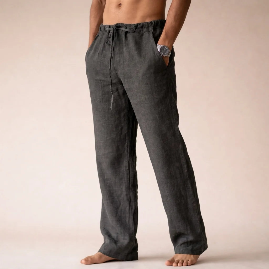 Eligio | Men's Linen Trousers Lightweight Breathable Natural 7