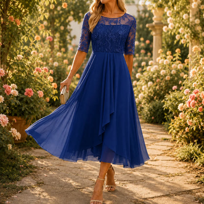 Embroidered Lace Midi Dress | Women's Formal Cocktail Dress 14