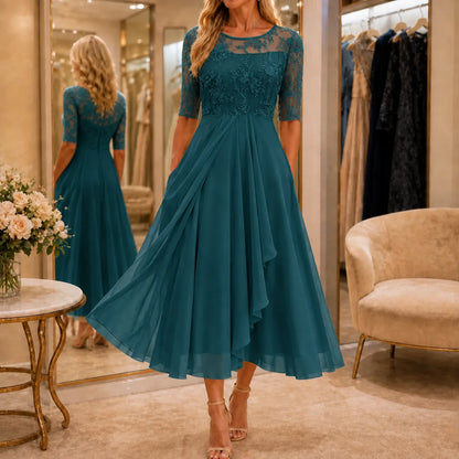 Embroidered Lace Midi Dress | Women's Formal Cocktail Dress 17