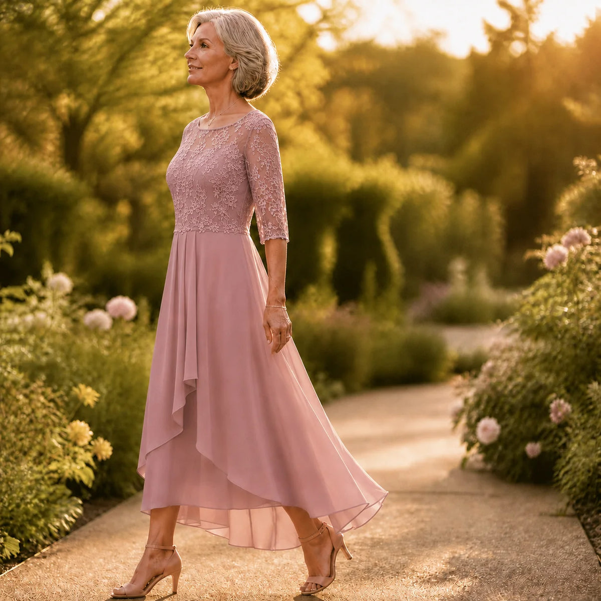 Embroidered Lace Midi Dress | Women's Formal Cocktail Dress 3