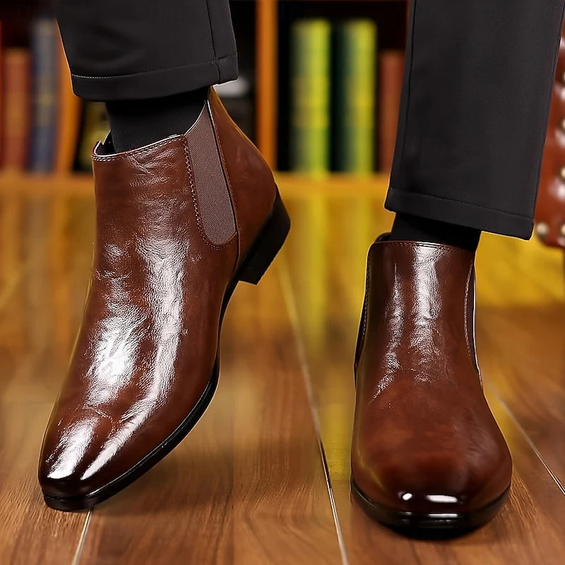 Emory | Polished Ankle Chelsea Boots for Men 7