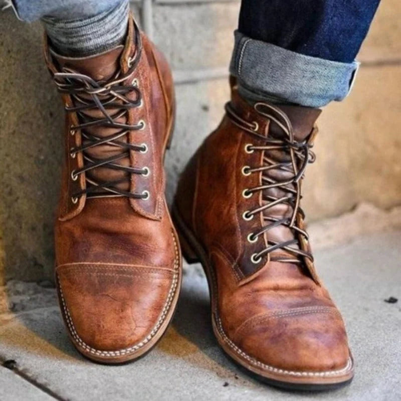 Erhard | Black Leather Boots for Men Durable Comfort 0