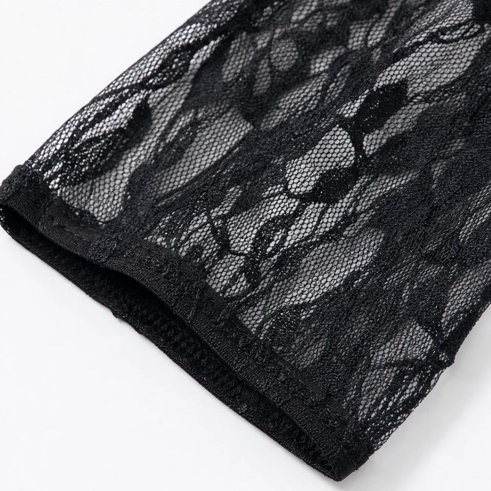 Floral Lace Sheer-Overlay Leggings | Women's Fashion Leggings 8