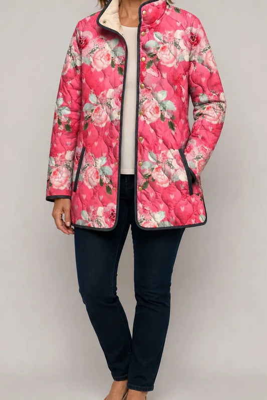 Floral Quilted Puffer Jacket | Women's Lightweight Jacket 0