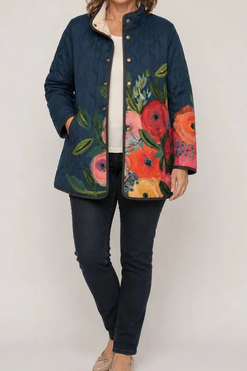 Floral Quilted Puffer Jacket | Women's Lightweight Jacket 10