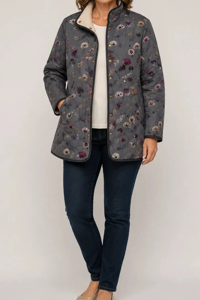 Floral Quilted Puffer Jacket | Women's Lightweight Jacket 11