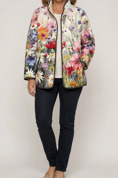 Floral Quilted Puffer Jacket | Women's Lightweight Jacket 12