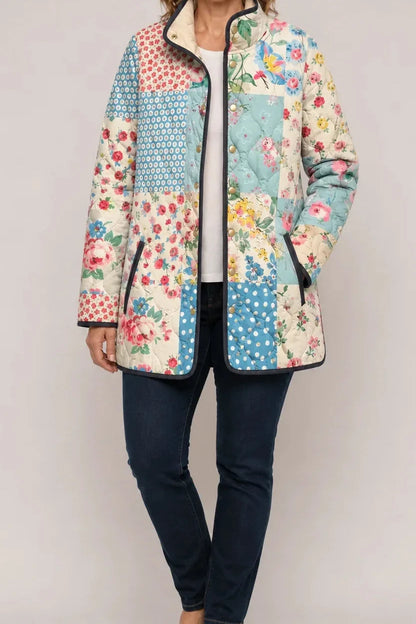 Floral Quilted Puffer Jacket | Women's Lightweight Jacket 13