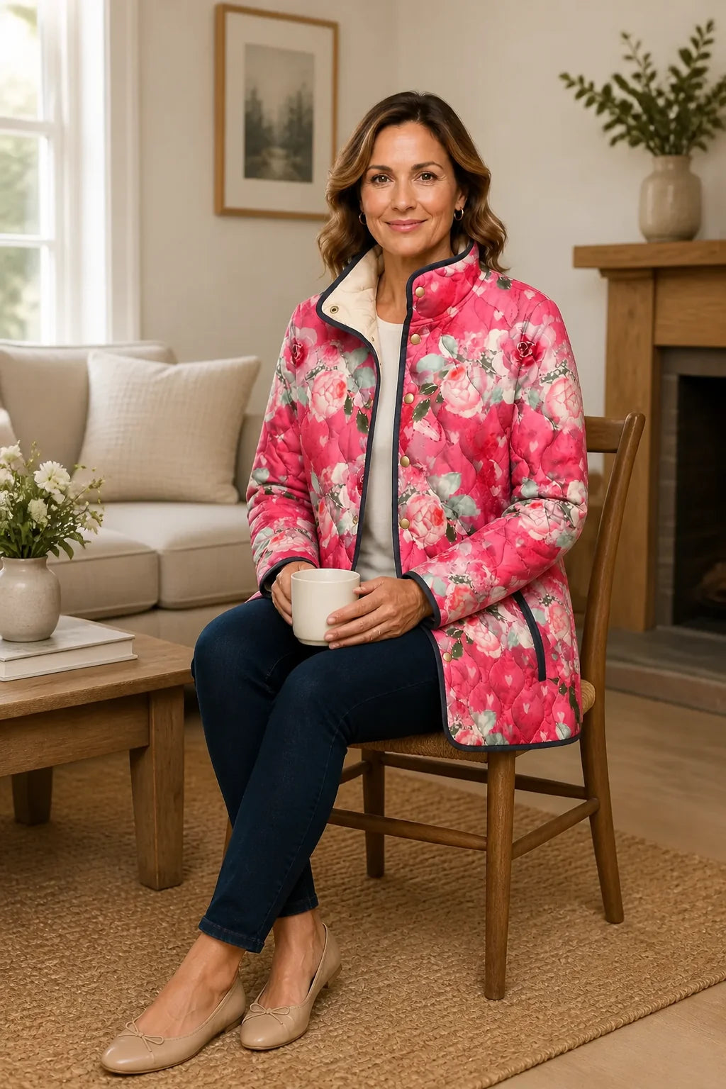 Floral Quilted Puffer Jacket | Women's Lightweight Jacket 6