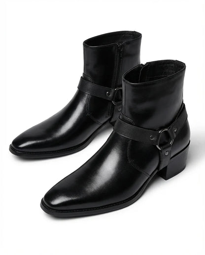 Frontier | Men's Ankle Boot Brown Leather with Harness Detail 5