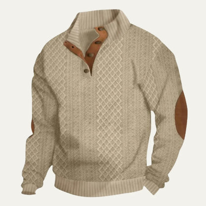 Haverhill | Men's High Neck Jumper | Cable-Knit Sweater with Elbow Patches 5