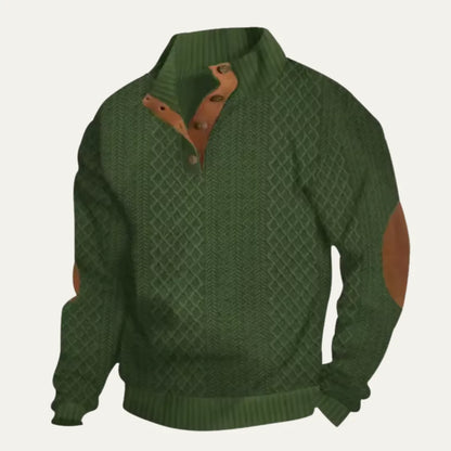 Haverhill | Men's High Neck Jumper | Cable-Knit Sweater with Elbow Patches 7