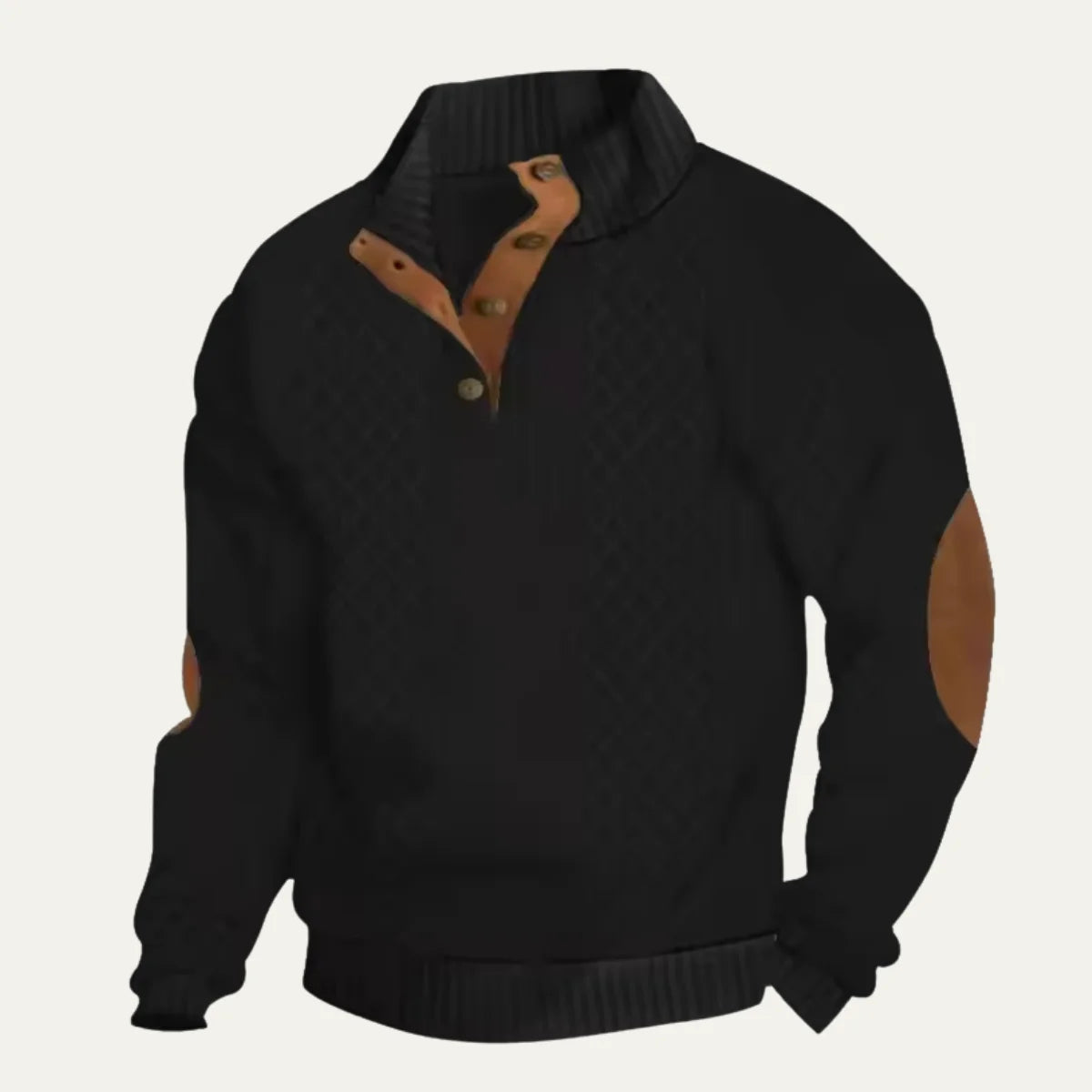 Haverhill | Men's High Neck Jumper | Cable-Knit Sweater with Elbow Patches 9