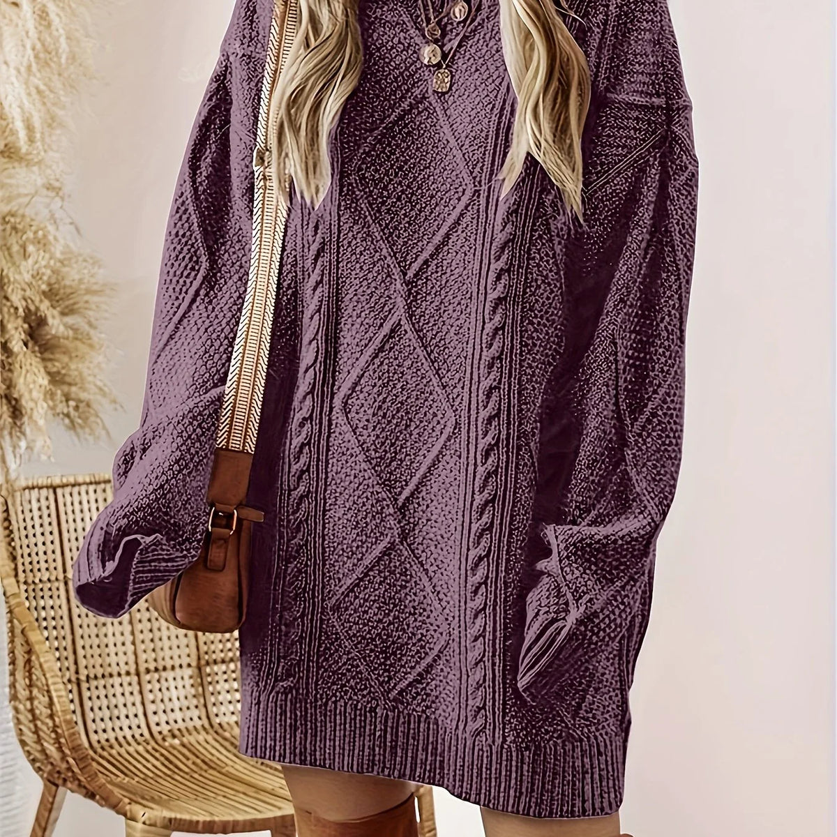 Helene | Cable-Textured Sweater Dress 0