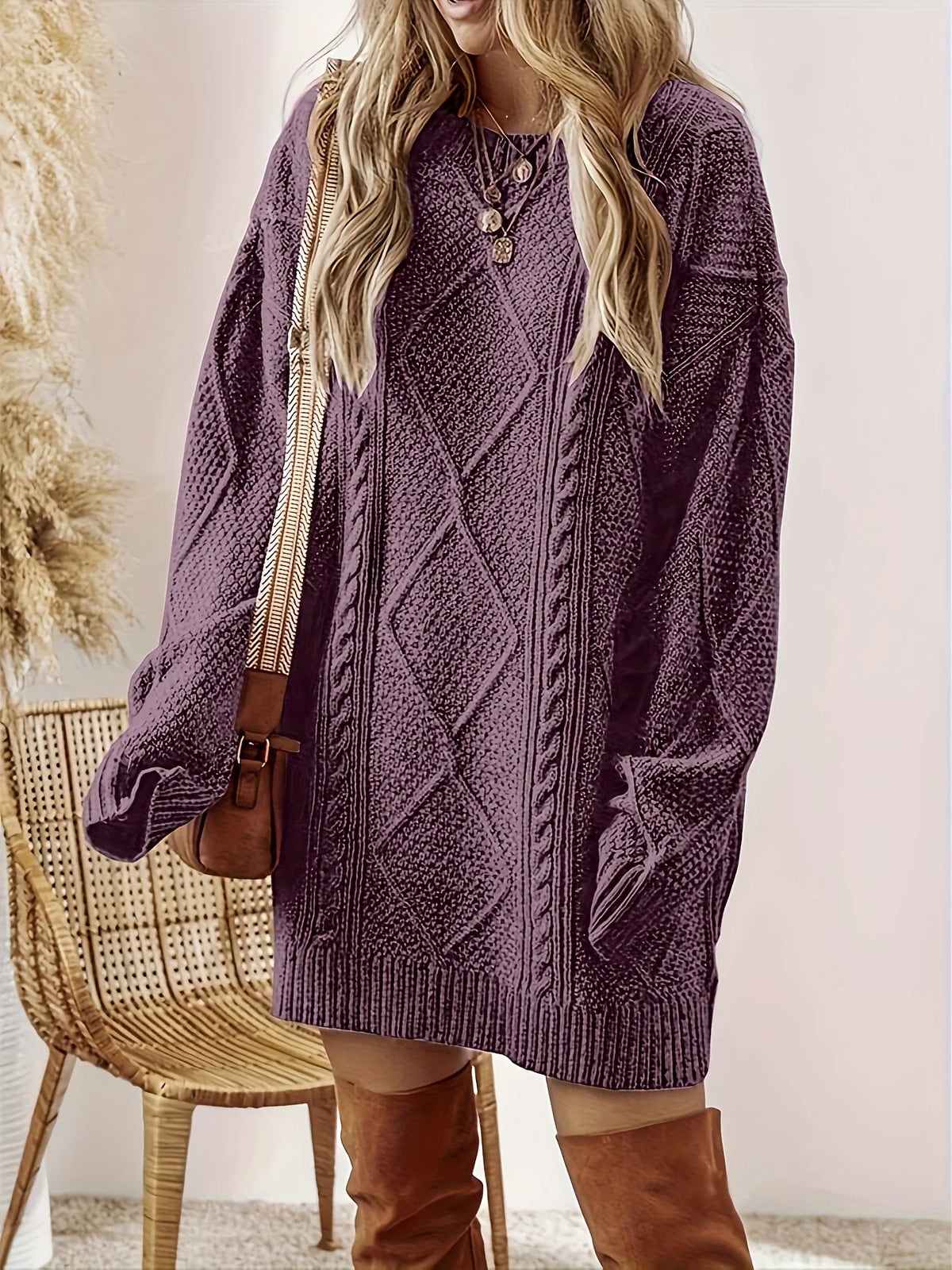 Helene | Cable-Textured Sweater Dress 1