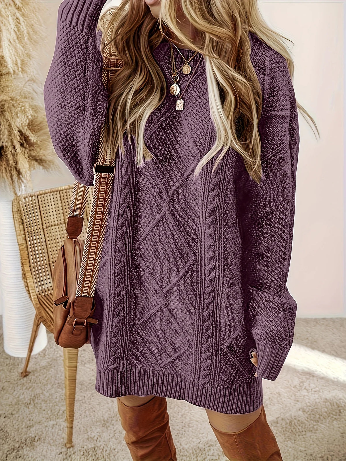 Helene | Cable-Textured Sweater Dress 3