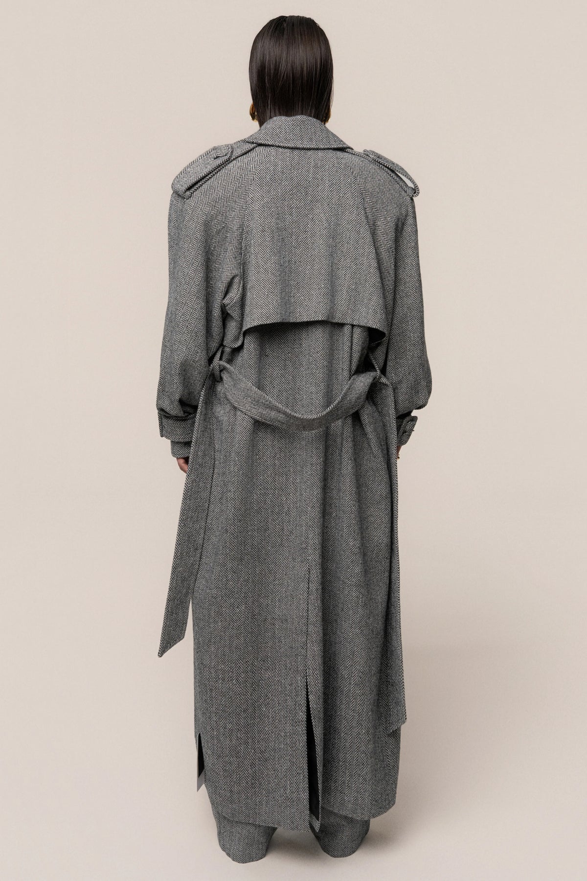Herringbone Oversized Trench Coat | Women's Outerwear 1