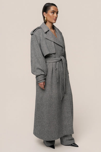Herringbone Oversized Trench Coat | Women's Outerwear 7