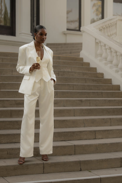 High-Waisted Wide Leg Trousers | Women's Satin Pants 2