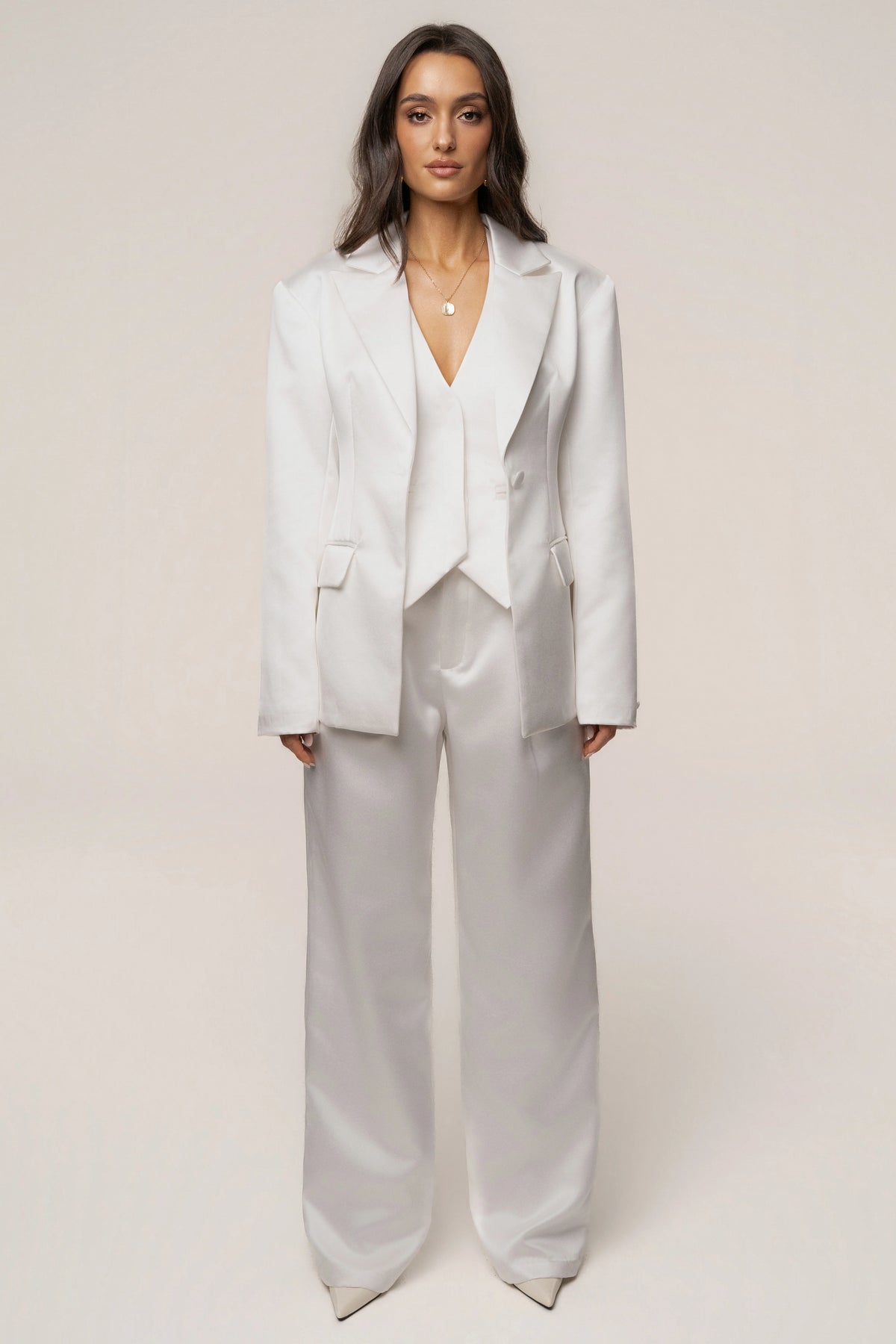 High-Waisted Wide Leg Trousers | Women's Satin Pants 5