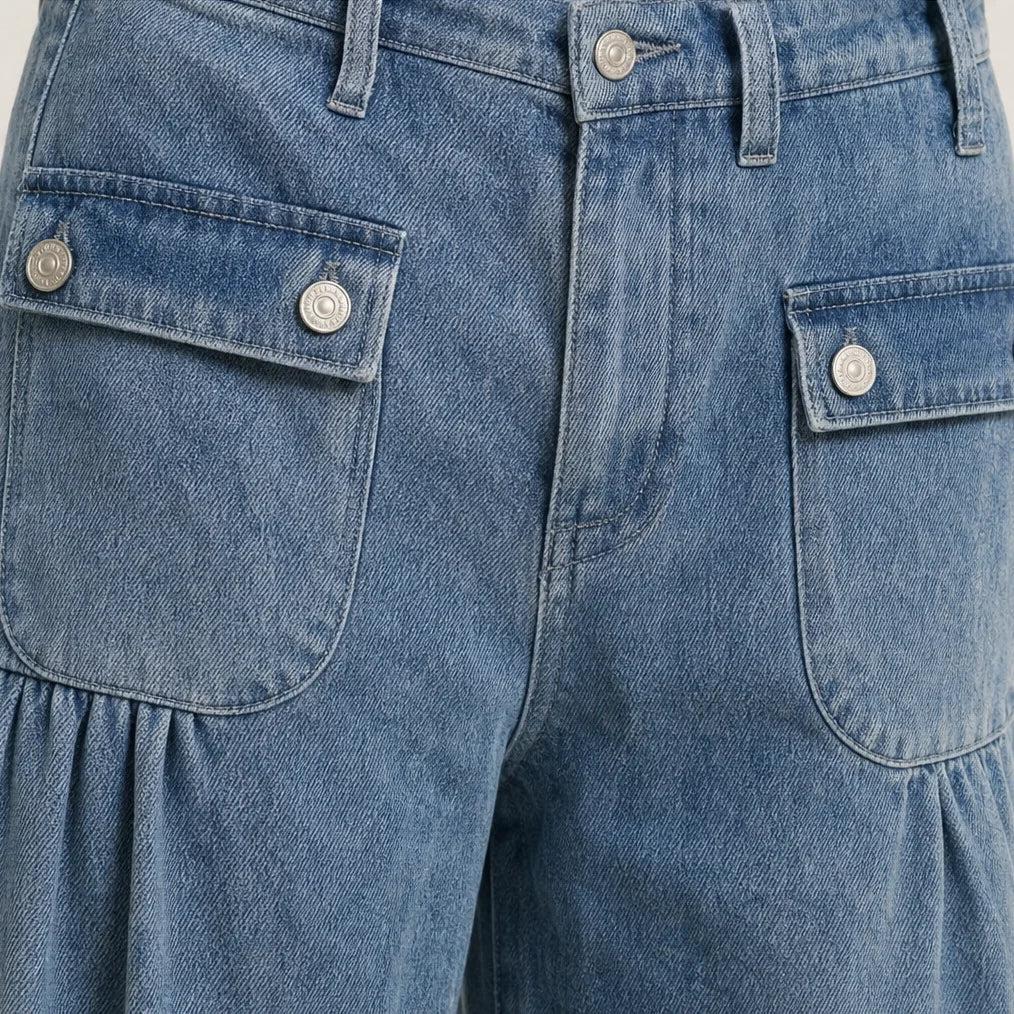 High Waist Barrel Leg Jeans | Adjustable Tie Hem Design 8