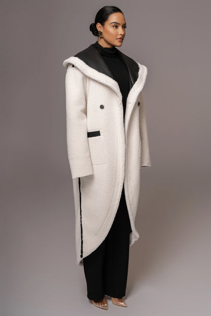 Jaida | Women's Reversible Teddy Winter Coat Black Oversized 7