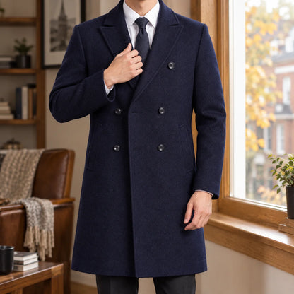 Knee-Length Double Breasted Women's Coat | Trench Coat 0