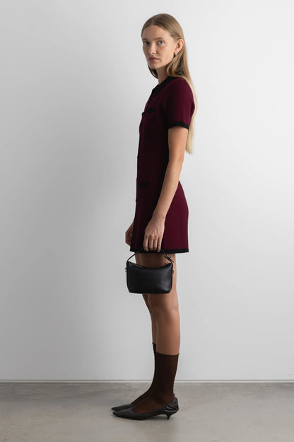 Knit Mini Dress with Contrast Collar and Trim | Women's Classic Fit 3