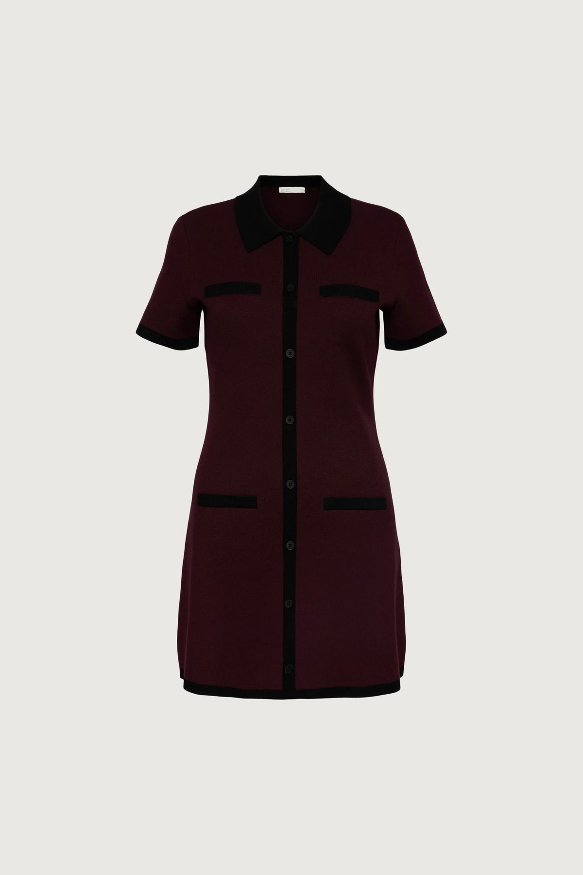 Knit Mini Dress with Contrast Collar and Trim | Women's Classic Fit 5