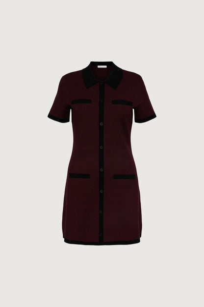 Knit Mini Dress with Contrast Collar and Trim | Women's Classic Fit 5