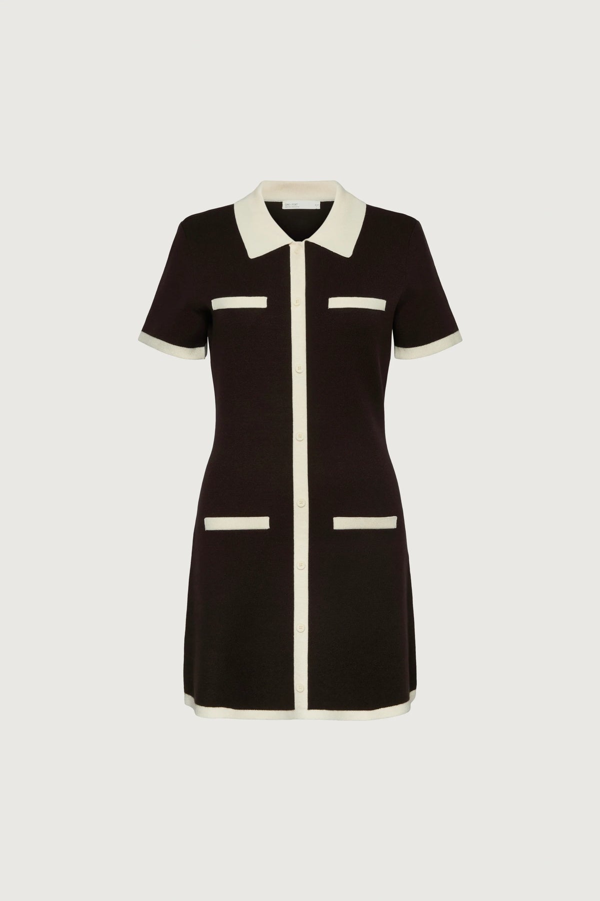 Knit Mini Dress with Contrast Collar and Trim | Women's Classic Fit 6