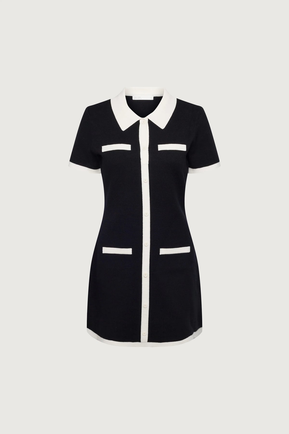 Knit Mini Dress with Contrast Collar and Trim | Women's Classic Fit 9